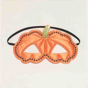China Costume Ball Halloween Party Crafts Yellow Customized Pumpkin Mask With Sequin on sale