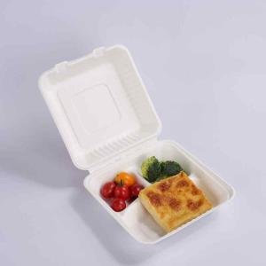 Wholesale Disposable Bagasse Food Container 9 Inch Burger Box 3 Compartment from china suppliers