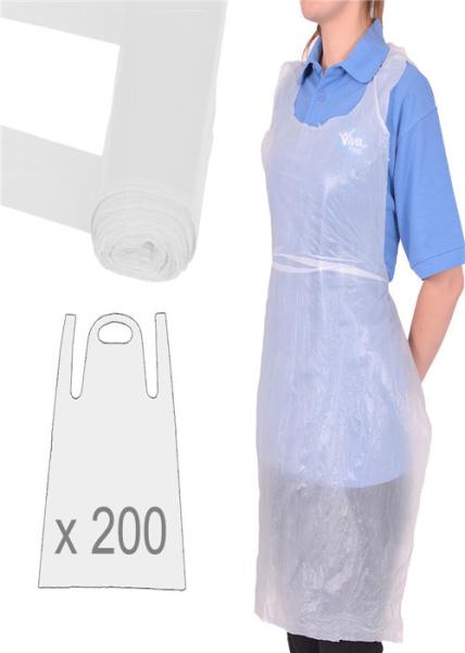 Anti Bacteria White Disposable Aprons / Disposable Plastic Smocks Infection