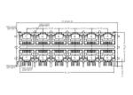 0879-2C6R-54 Stacked 2x6 Conn Magjack 12Port 1000 Base-T Shielded EMI Finger