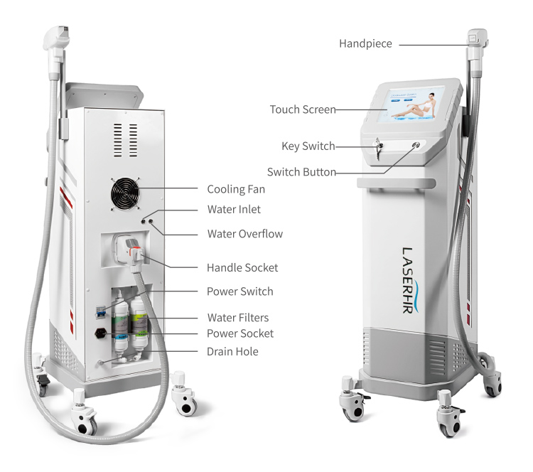 1000W Diode Ice Laser Hair Removal Machine 808nm 810nm Diode Laser Hair Removal