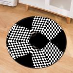 3D Geometric Pattern Round Chair Mat Living Room Sofa Floor Carpet
