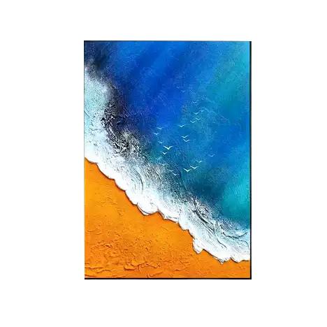 Relief Art Wall Decoration Hanging Painting 3d Craft Colored Painting Beach