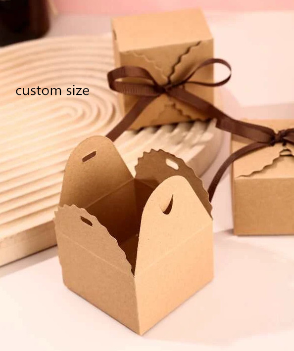 ribbon closure kraft flat pack gift box