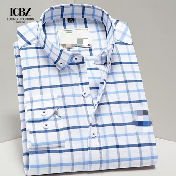 Solid Pattern Business Casual Oxford Spinning Long-Sleeved Pure Cotton Shirt for