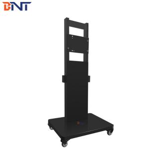 China Black Floor Stand Flat Screen TV Cart With Wheels on sale