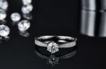 Milgrain Moissanite Engagement Ring 14K White Gold Moissanite Ring Vintage