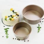 Food Grade Champagne Gold Round Removable Chassis Non - Stick Chiffon Cake