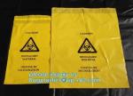 HDPE plastic drawstring biohazard garbage waste, Heavy duty safety plastic