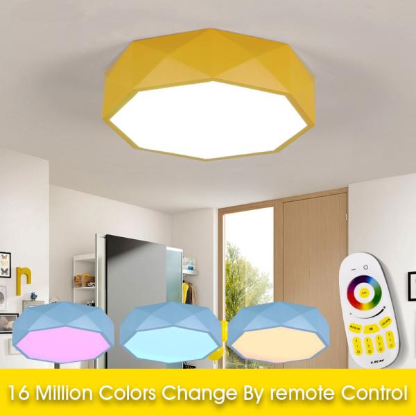 Contemporary Kitchen Kids room Round RGB ceiling lights with Remote Controller