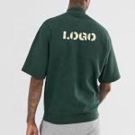 Men'S Blank Oversized T Shirts Wholesale Droup Shoulder T Shirts Mock Neck 100%