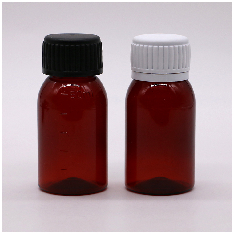 Tamper Evident Cap 50ML PET Cough Syrup Bottle for Oil Lubricating Oral Liquid Storage
