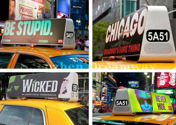 4G / Wifi Control Taxi Top Led Display , Small LED Billboard Advertising Signs