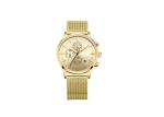 40mm Case Stainless Steel Gold Watch , Men Stainless Steel Mesh Watch