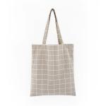 Long Handle Natural Canvas Zippered Tote Bag For Company / Brand Promotion
