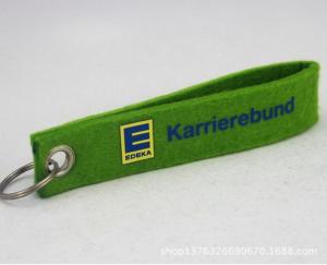 Wholesale High Quality Green EDEKA Fabric Felt Material Keychains, Accept Custom Size And Logo, Best Promotion Advertising Gift from china suppliers