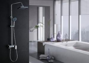 Wholesale LED Overhead Rainfall Bathroom Shower Set With Plastic Handheld Shower Head from china suppliers