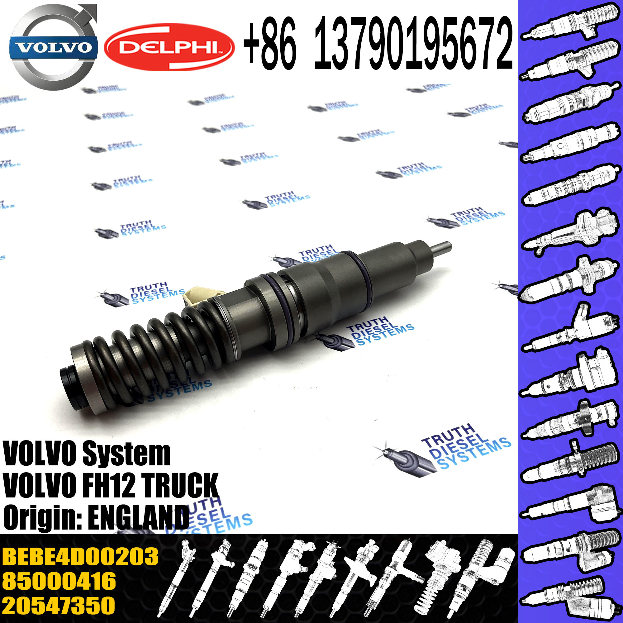Factory Direct Sale Diesel Fuel Injector 20547350 85000416 EX631016 BEBE4D00203 For VOL FH12 TRUCK