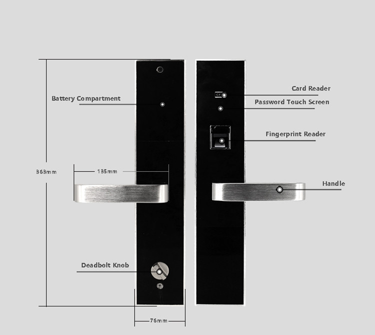 Random Password Electronic Fingerprint Door Lock Optical Sensor APP Touch Screen