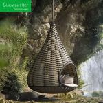 Outdoor Furniture Wicker Bird's Nest Shaped Swing Chair Bed Customized Color NO