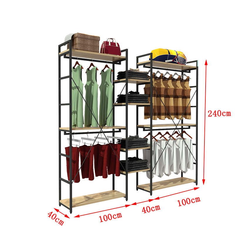 Bedroom Floor To Ceiling Steel Wood Rack European Style Minimalist