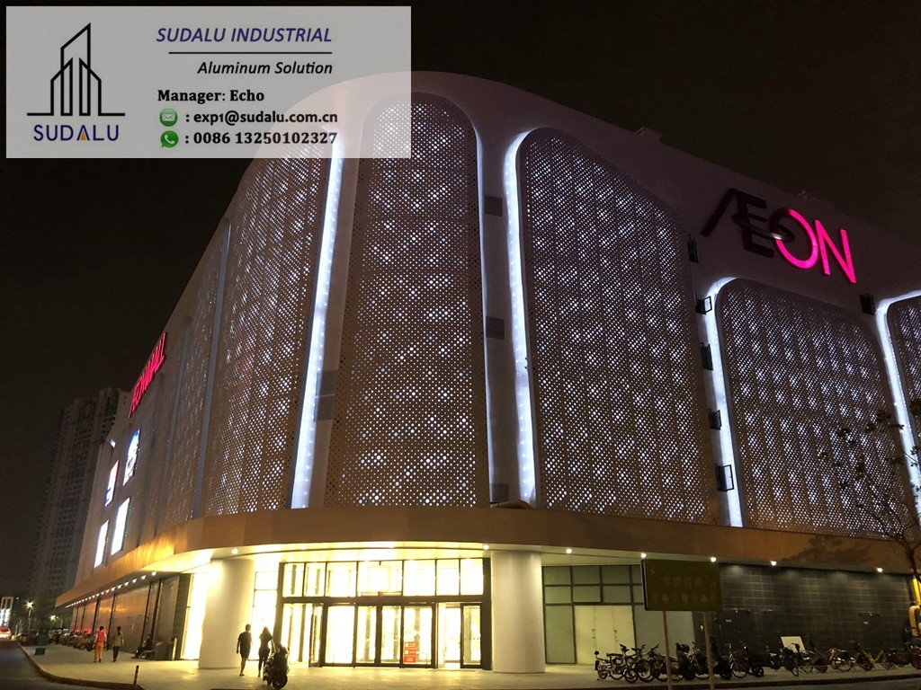 SUDALU Foshan City Aluminum Perforated Facade Cladding Wall Panel Extrior Decoration Metal Panel