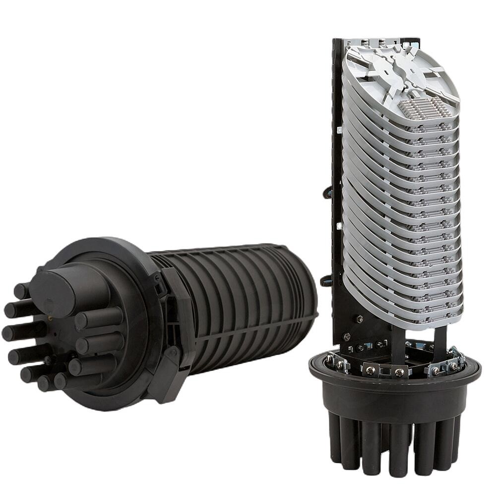Outdoor Aerial 288 core Fiber Optic Joint Enclosure 6in 6out Dome Splice Closure