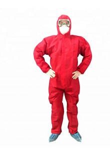 Buy cheap Red Color Disposable Protective Suit Acid Resistant Coveralls For Hospital from wholesalers