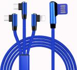 3 IN 1 Magnetic Nylon Braided USB Data Transfer Cable For Games Mobiles Pads And