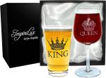 OEM Letter Print Wine Glass Gift Set Novelty Drinking Glassware