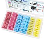 Durable Quick Wire Disconnect Terminal Kit Male Female Nylon Spade 200pcs