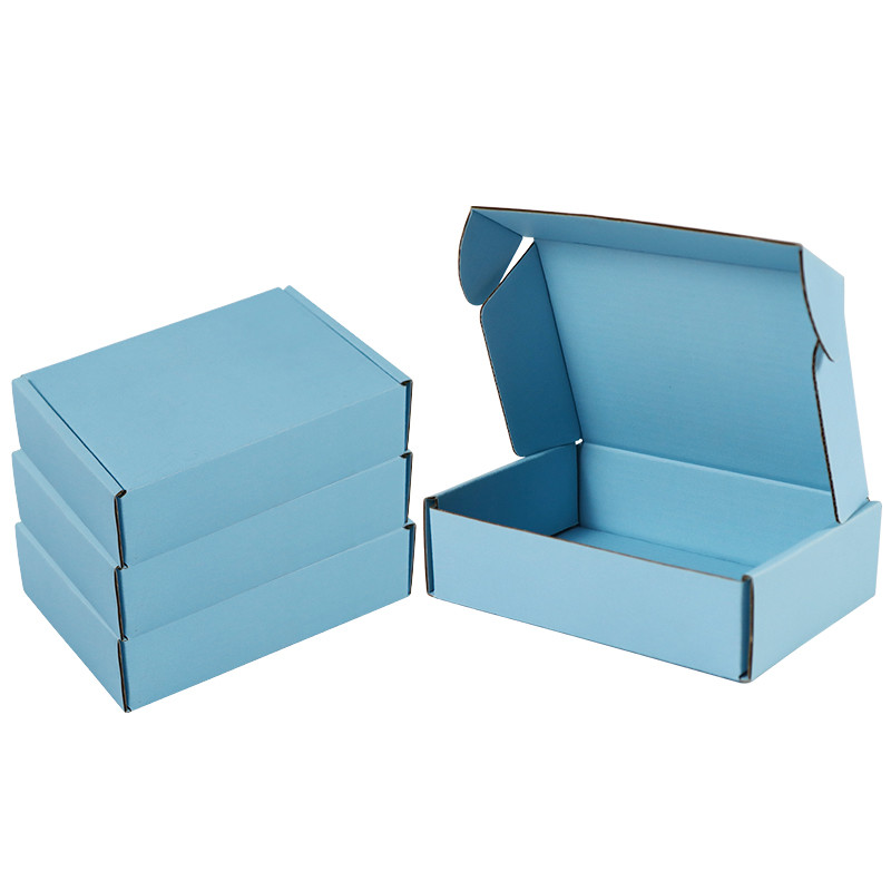 Kraft Paper & Corrugated Paper Blue Flat Fold Rigid Box OEM ODM