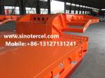 3 Axles Low Bed Semi Trailer Hydraulic Type Ladder Orange