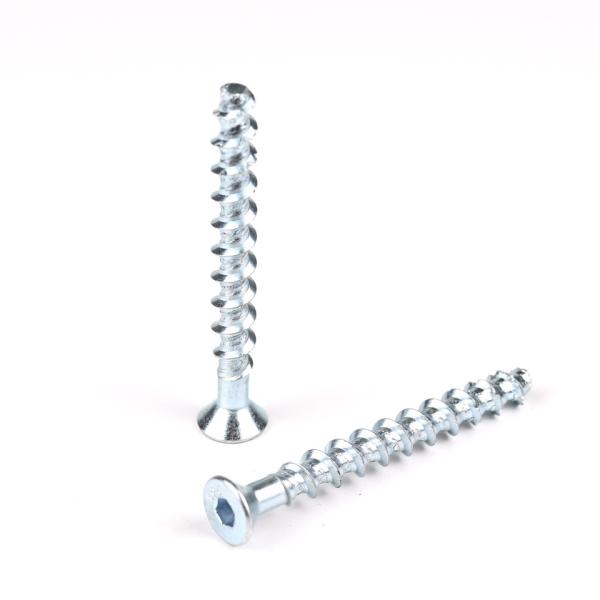 White Zinc Plated Carbon Steel Hex Head Concrete Screw Bolts Anchor for