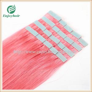 Wholesale Tape Hair extension 16&quot;-28&quot;L,100s/pack pink# color Straight malaysian virgin hair from china suppliers