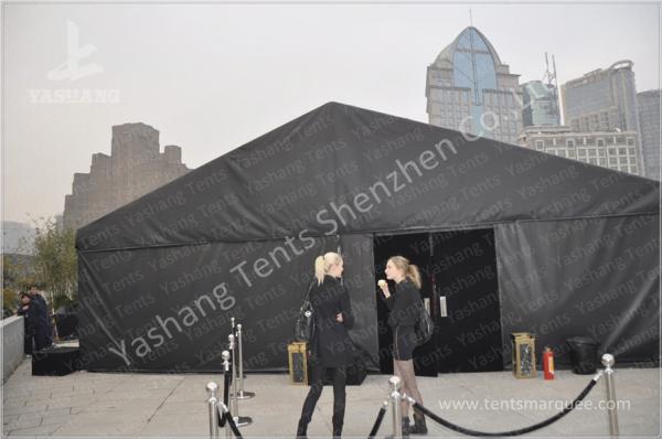 Quality Durable 300 People Black Fabric Tent Structures , PVC Party Tent Marquee for sale