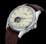 Manual Movement Waterproof Mechanical Watch Chronograph Black And White Dial