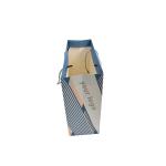 Craft Paper Small Blue Custom Paper Shopping Bags With Ribbon