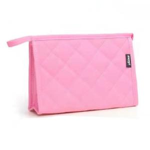 Wholesale Diamond Stitch Pattern Zipper Cosmetic Bag For Travel 19cm×12cm×6cm from china suppliers