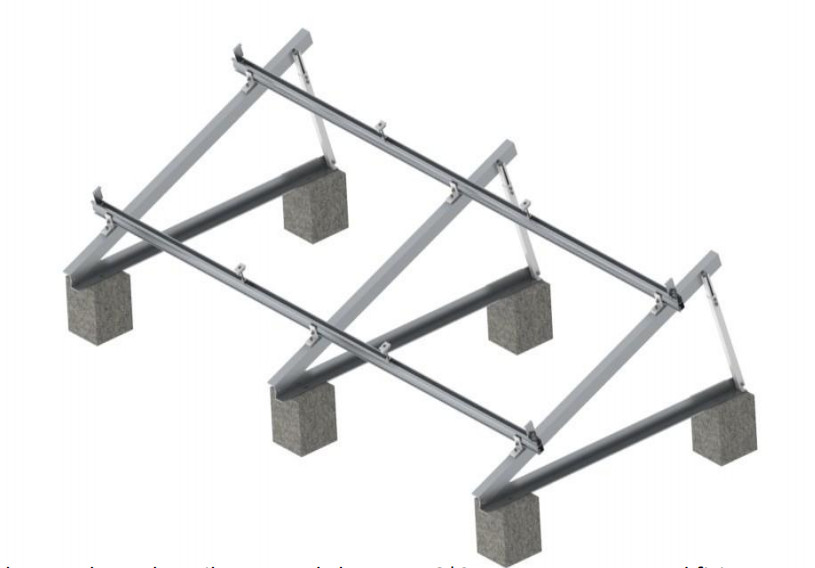 Triangle Frame Adjustable Solar Panel Mounting System For Flat Roof Or Ground