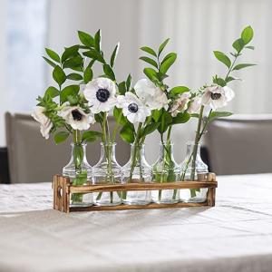 Wholesale Glass Flower Vase with Wooden Holder Vases for Flowers from china suppliers