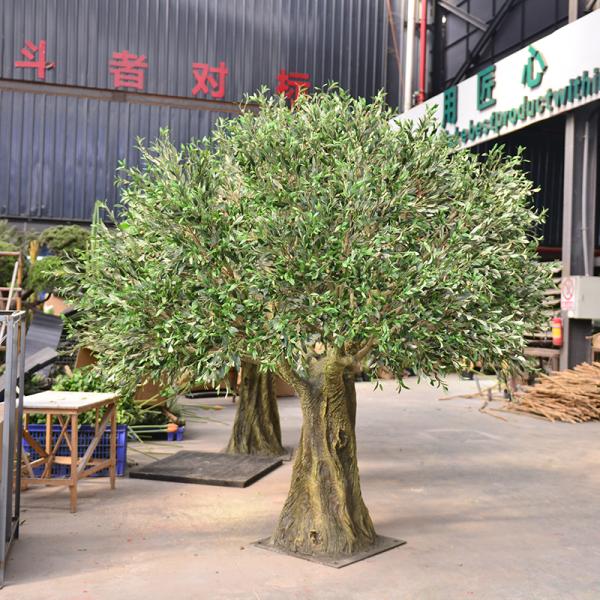 7ft 8ft or customized height most realistic large faux olive tree for indoor hotel lobby and outdoor (uv resistant)_