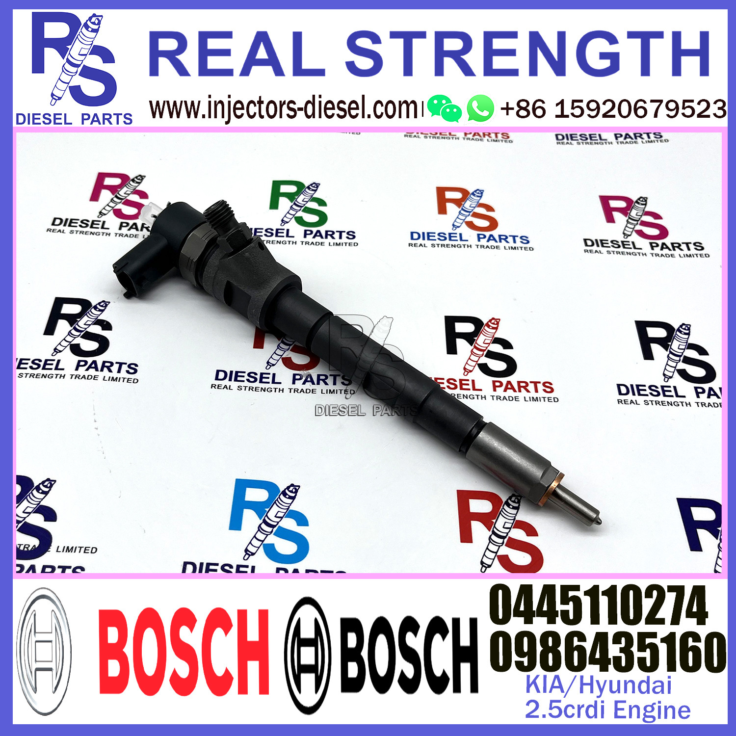 Diesel Fuel Common Rail Injector 0445110274 0445110222 0445110223 0445110274 0986435160 For KIA/HYUNDAI 2.5CRDI Engine