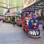 Kids Tourist Amusement Train Rides Fiberglass Material With Cartoon Shape
