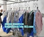 custom logo printed dry cleaning plastic transparent garment bags for dresses