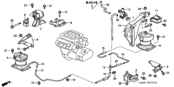 50810-S87-A82 50820-S87-A81 Car Engine Mounting 50815-S87-A81 For Honda Accord