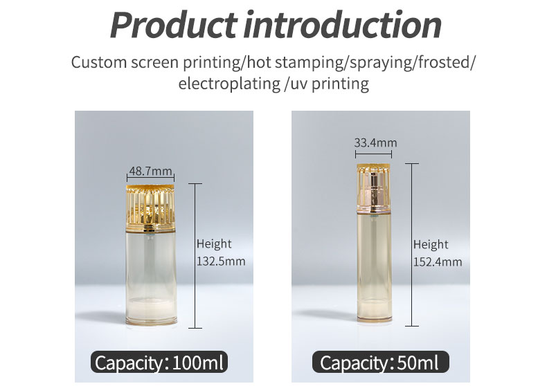 AS Collar 20lm 30ml 50lm Airless Pump Spray Bottle for Sunscreen and Vacuum Cream Pump Bottle in Cosmetic Packaging