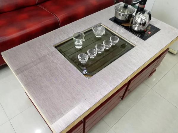 Quality Grey Tabletop Toughened Multilayer Fabric Laminated Glass Panels for sale