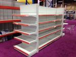 Modular Supermarket Metal Shelves With Round Hole Pegboard Panel / Plain Panel