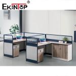 Commercial Modern 4 Seater Office Workstation Furniture ISO9001 Certified